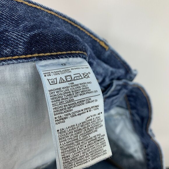 Old Navy Jeans Slouchy Taper Blue Mid Rise Button Fly 100% Cotton - Picture 9 of 9